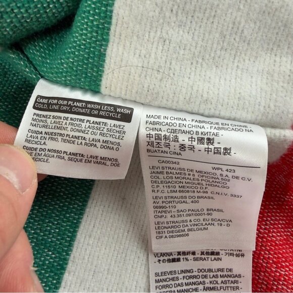 Levi's x Hudson's Bay Women's Sz S Reversible Blanket Lined Stripes Denim Jacket - Picture 6 of 15